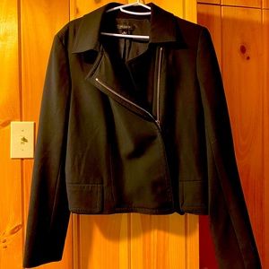 Ann Taylor sz 10 moto style jacket blazer black